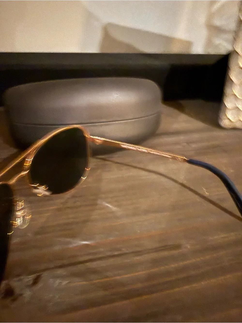 Gold Frame Michael Kors Aviator Sunglasses with Blue Mirrored Lenses